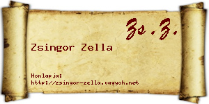 Zsingor Zella névjegykártya